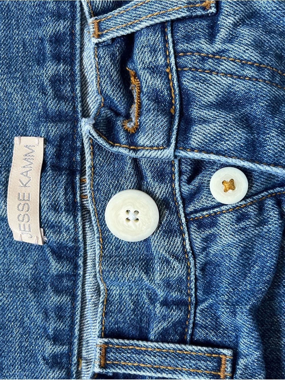 Jesse Kamm Cali Wides Relaxed Denim Jeans - Medium Blue - Picture 3 of 5